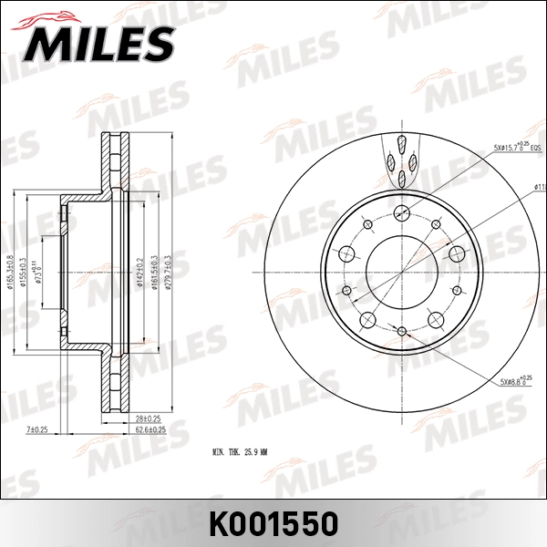 Тормозной диск MILES K001550