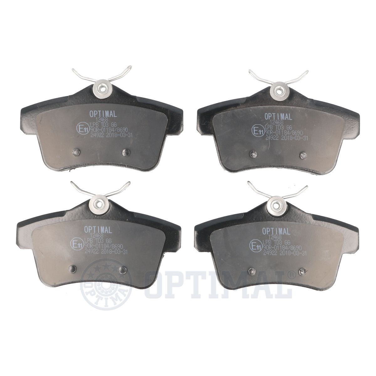 Комплект тормозных колодок дисковый тормоз OPTIMAL BP-12468