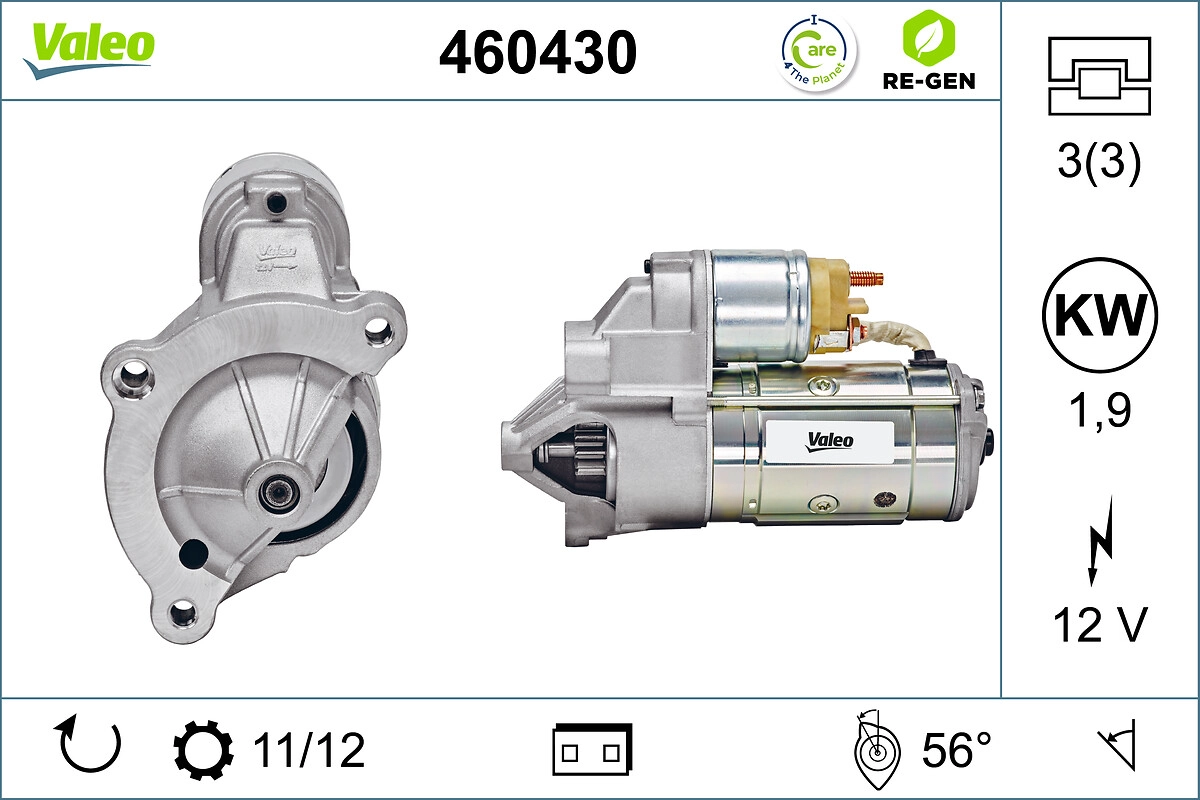 Стартер valeo re-gen remanufactured VALEO 460430