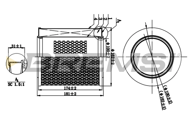 Воздушный фильтр BREMSI FA1260
