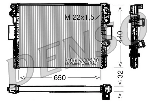 Радиатор охлаждение двигателя DENSO DRM12005