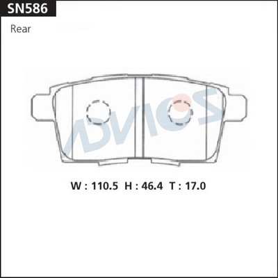 Комплект тормозных колодок дисковый тормоз ADVICS SN586