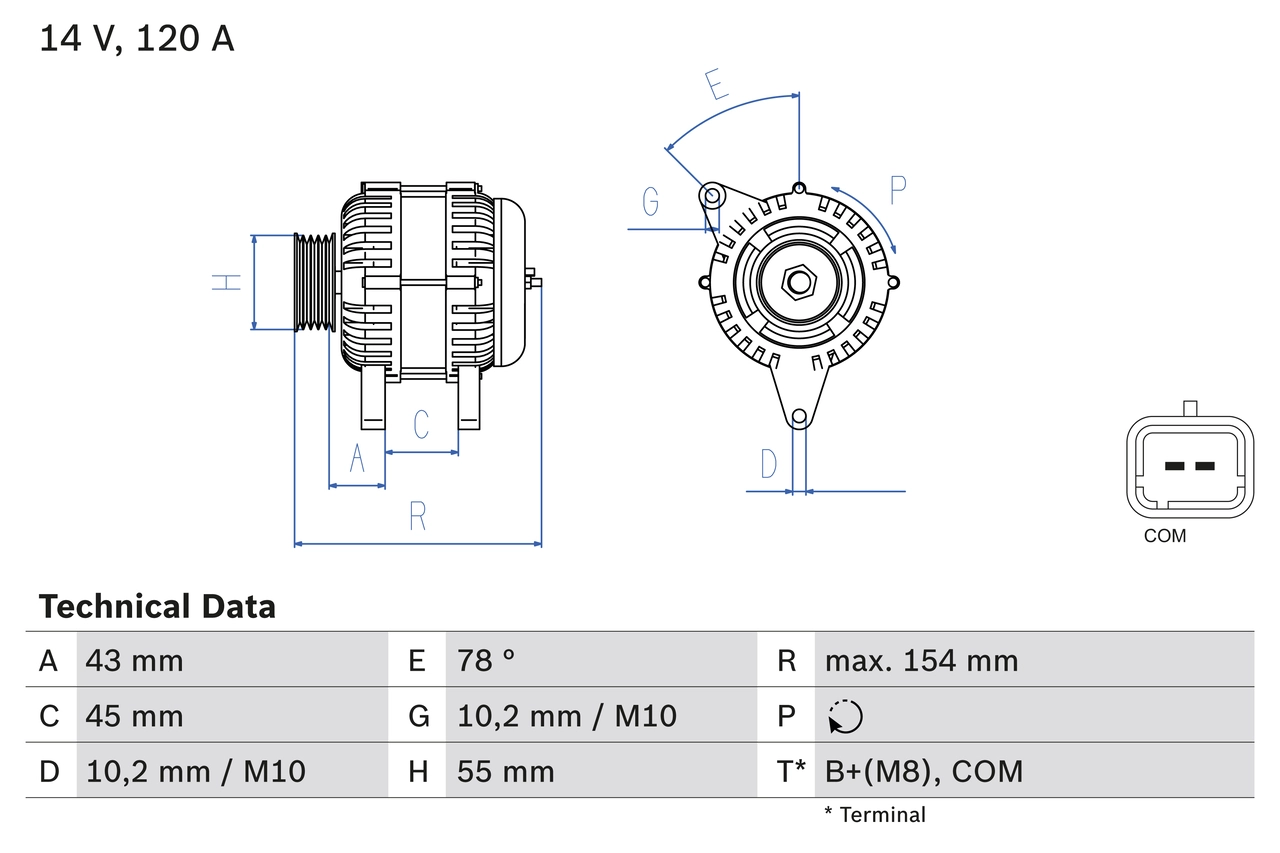 Генератор BOSCH 0 986 083 840