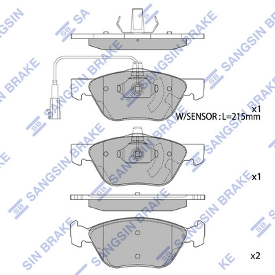 Комплект тормозных колодок дисковый тормоз HI-Q SP2294A