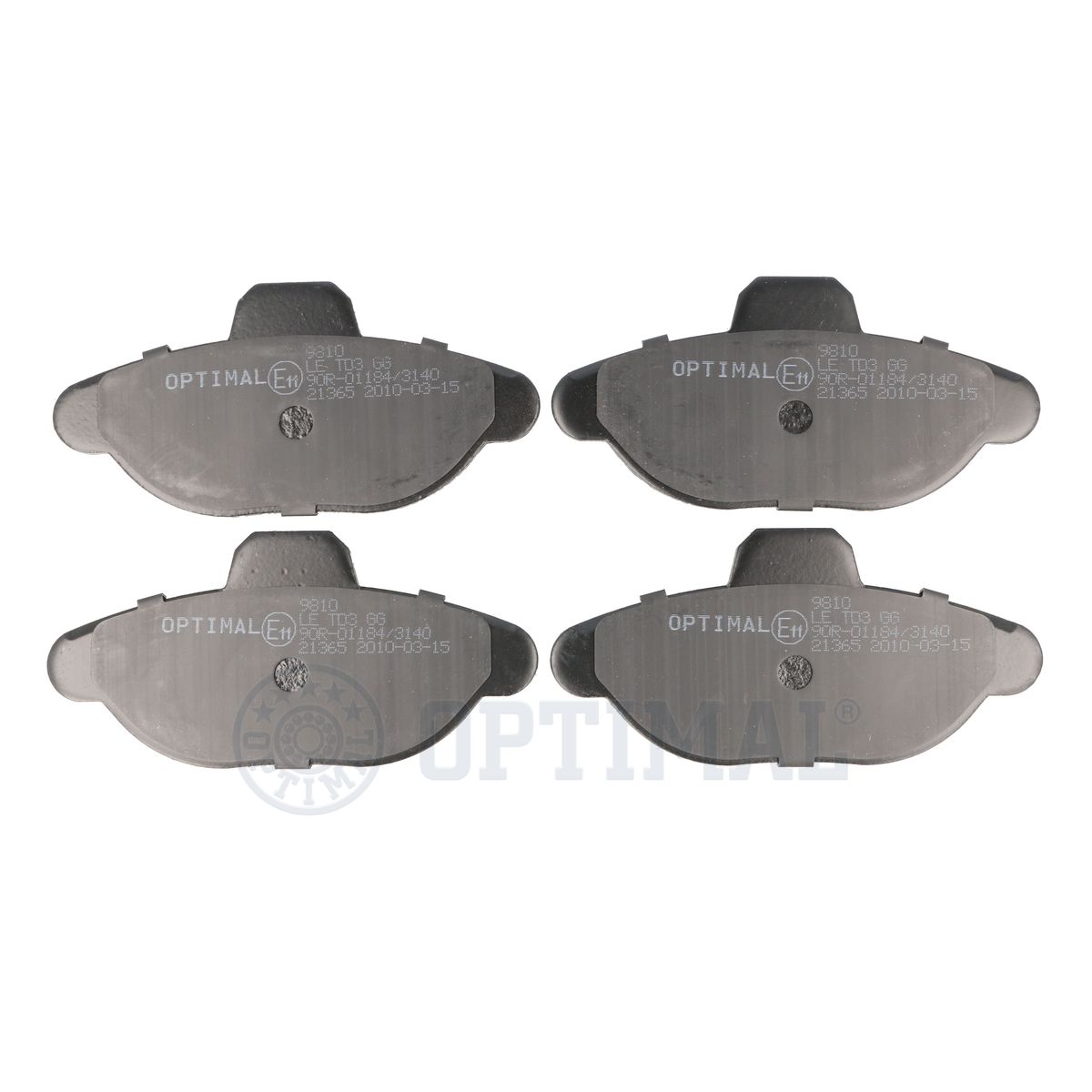 Комплект тормозных колодок дисковый тормоз OPTIMAL BP-09810