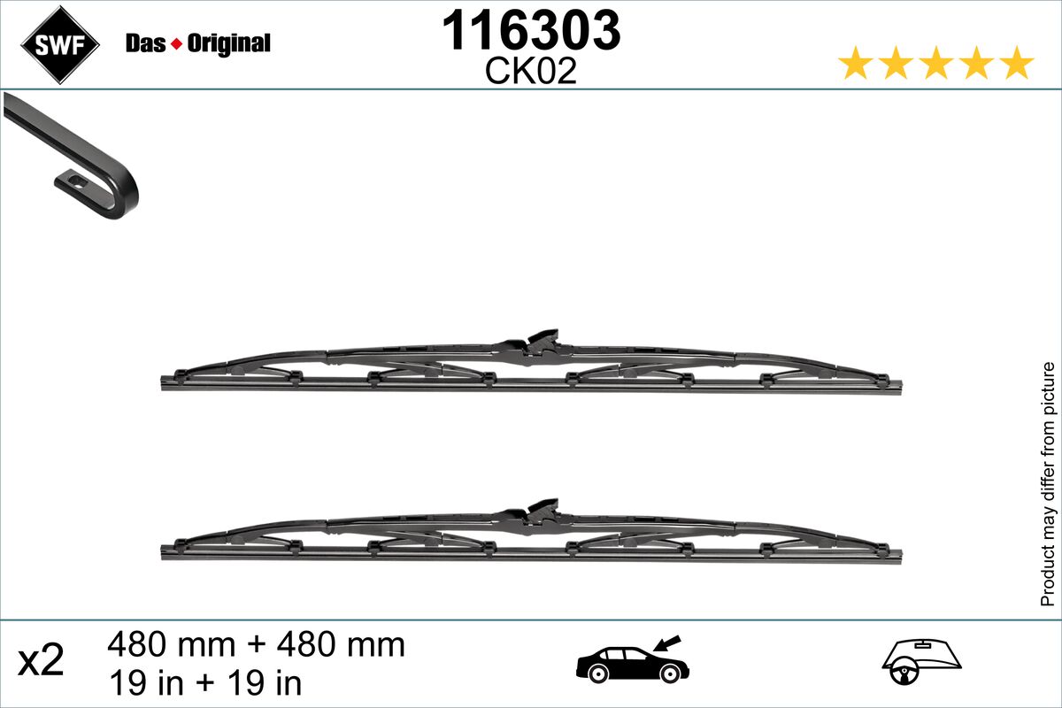 Щетка стеклоочистителя das original set SWF 116303