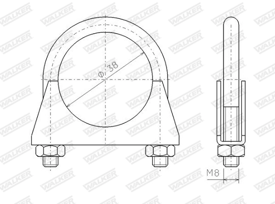 Клемма система выпуска WALKER PRODUCTS 82305