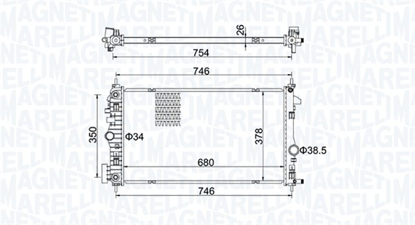 Радиатор охлаждение двигателя MAGNETI MARELLI 350213152300