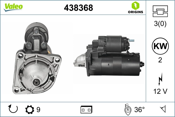 Стартер valeo origins new oe technology VALEO 438368