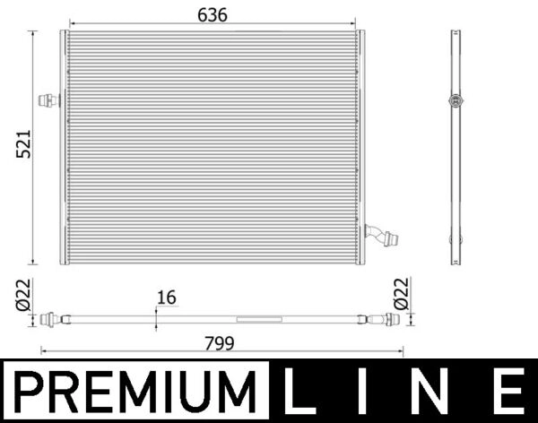 Низкотемпературный охладитель интеркулер behr premium line MAHLE/KNECHT CIR 36 000P