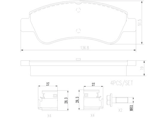 Комплект тормозных колодок дисковый тормоз prime line - ceramic BREMBO P61066N