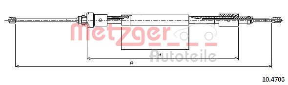 Тросик cтояночный тормоз METZGER 10.4706