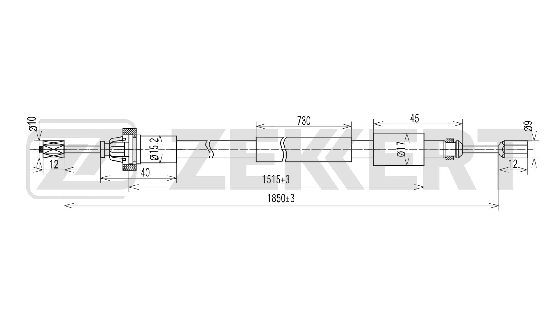 Тросик cтояночный тормоз ZEKKERT BZ-1193