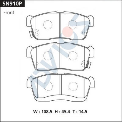 Комплект тормозных колодок дисковый тормоз ADVICS SN910P