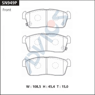 Комплект тормозных колодок дисковый тормоз ADVICS SN949P