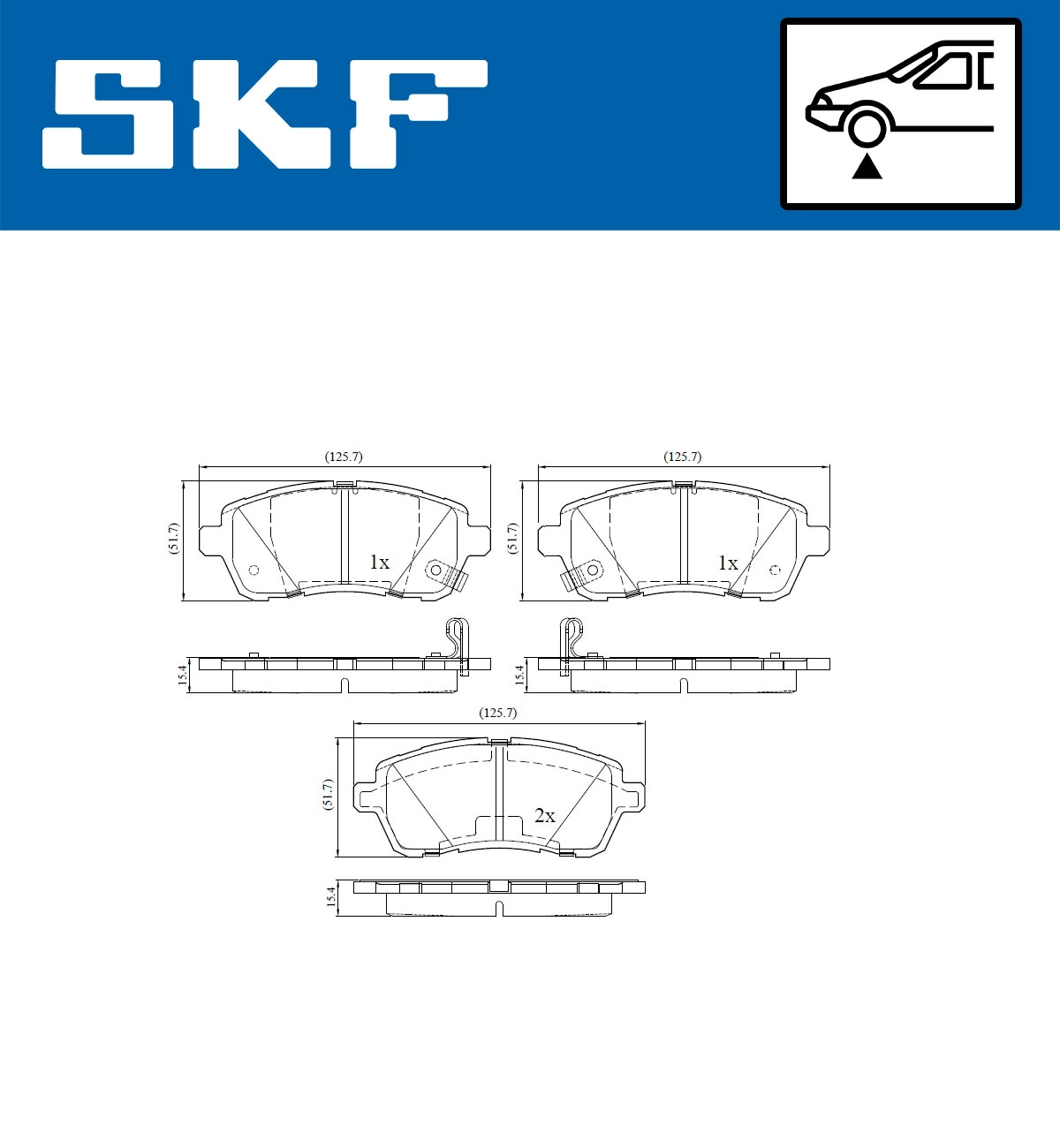 Комплект тормозных колодок дисковый тормоз SKF VKBP 80096 A
