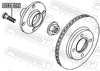 Шпилька колеса FEBEST 0584-002
