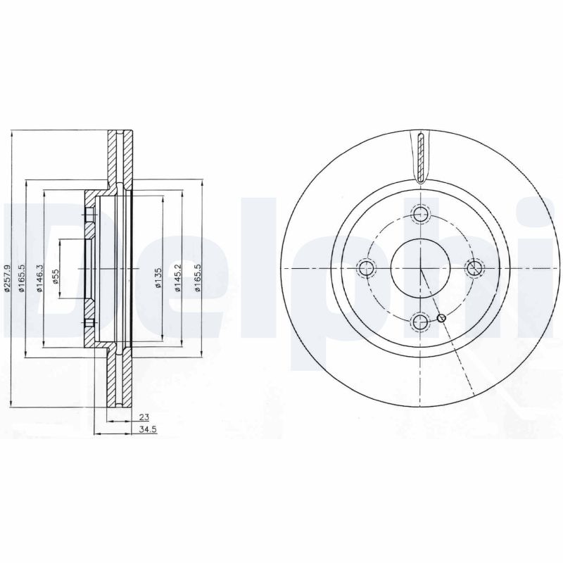 Тормозной диск DELPHI BG4254C