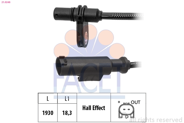 Датчик частота вращения колеса made in italy - oe equivalent FACET 21.0248