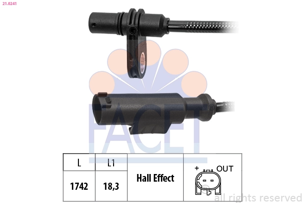 Датчик частота вращения колеса made in italy - oe equivalent FACET 21.0241