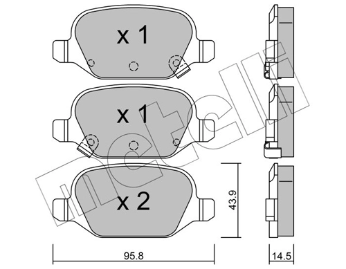 Комплект тормозных колодок дисковый тормоз METELLI 22-0324-5