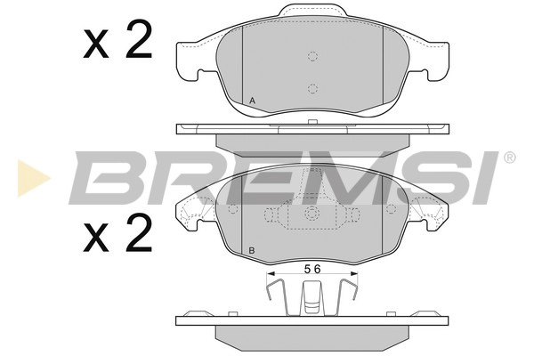 Комплект тормозных колодок дисковый тормоз BREMSI BP3329