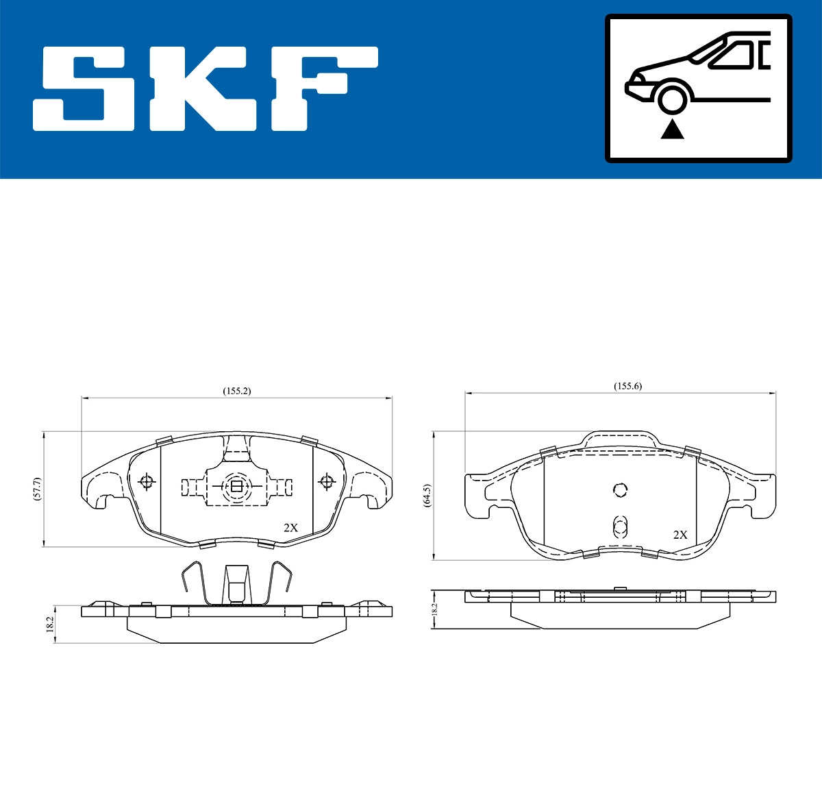 Комплект тормозных колодок дисковый тормоз SKF VKBP 80005