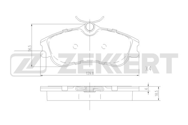Комплект тормозных колодок дисковый тормоз ZEKKERT BS-2892