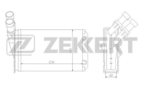 Теплообменник отопление салона ZEKKERT MK-5020