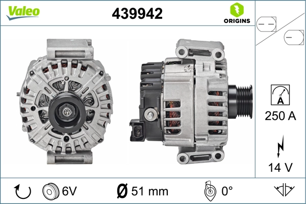 Генератор valeo origins new oe technology VALEO 439942
