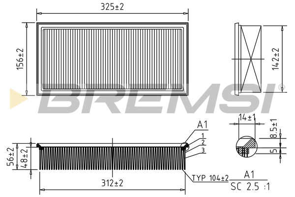 Воздушный фильтр BREMSI FA1264