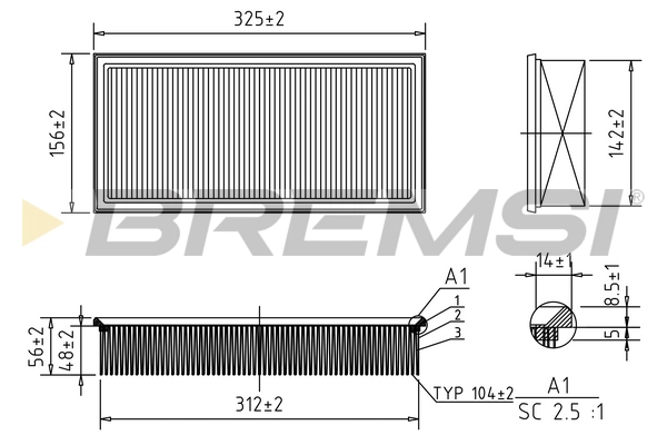 Воздушный фильтр BREMSI FA0595