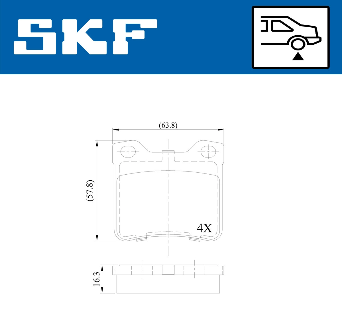 Комплект тормозных колодок дисковый тормоз SKF VKBP 90540