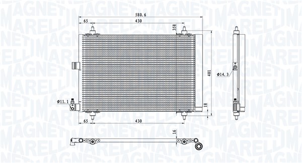 Конденсатор кондиционер MAGNETI MARELLI 350203908000