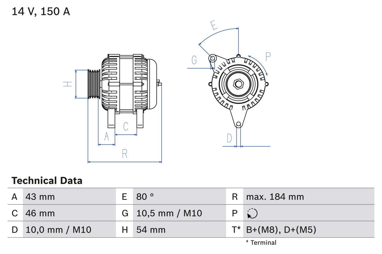 Генератор BOSCH 0 986 044 400