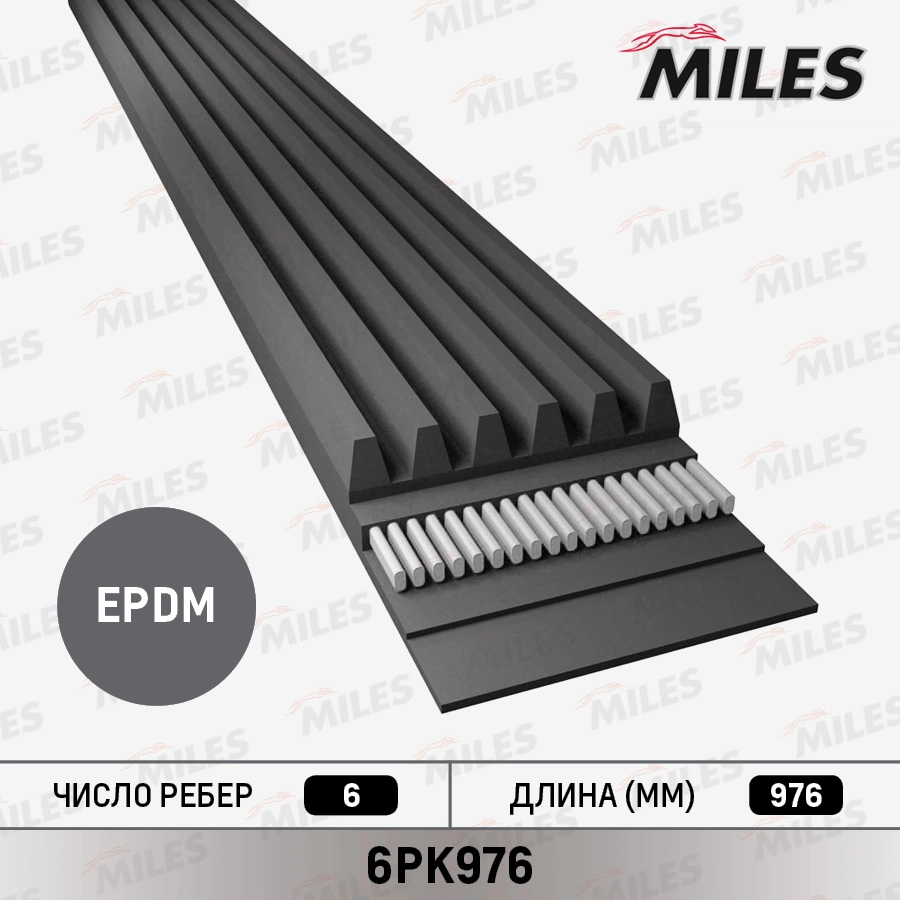 Поликлиновой ремень MILES 6PK976