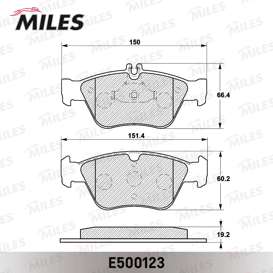 Комплект тормозных колодок дисковый тормоз MILES E500123