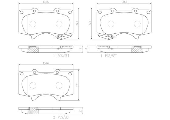 Комплект тормозных колодок дисковый тормоз prime line - ceramic BREMBO P83102N