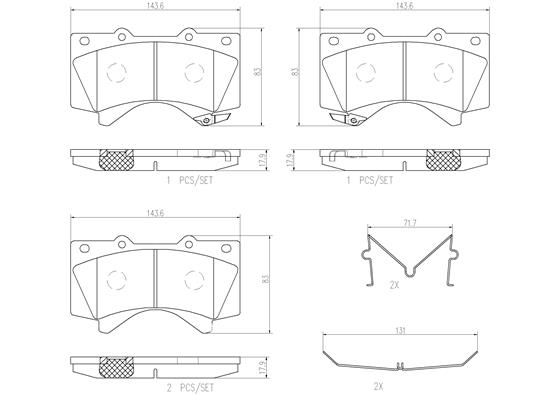 Комплект тормозных колодок дисковый тормоз prime line - ceramic BREMBO P83107N