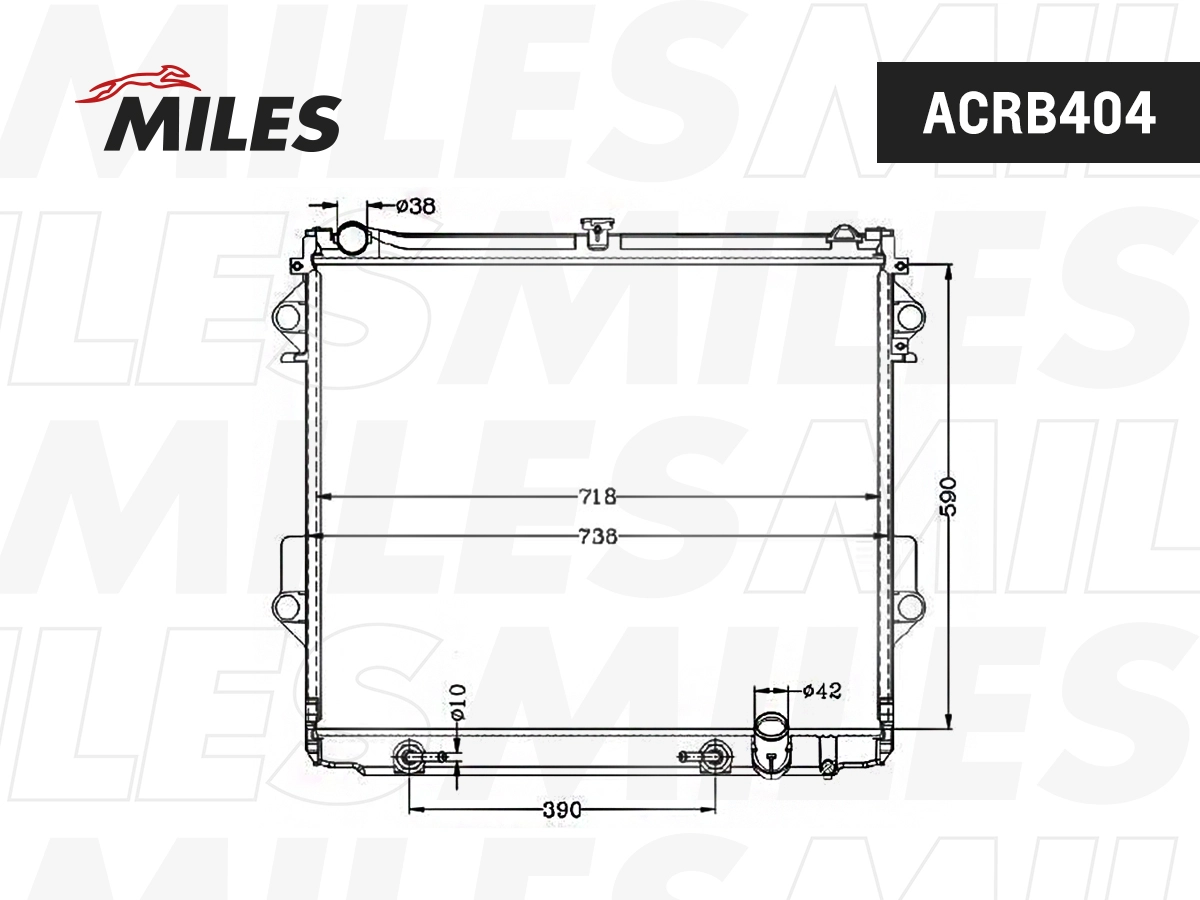 Радиатор охлаждение двигателя MILES ACRB404