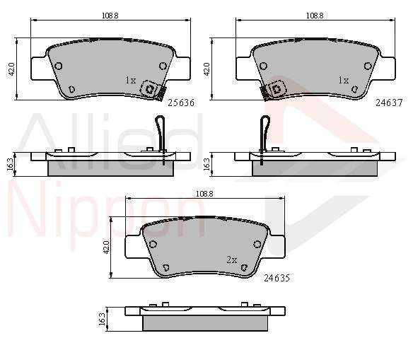 Комплект тормозных колодок дисковый тормоз anl braking ALLIED NIPPON ADB31674