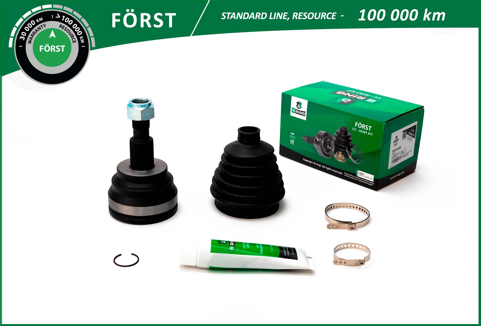 Шарнирный комплект приводной вал först cv joint imp B-RING BOC1603