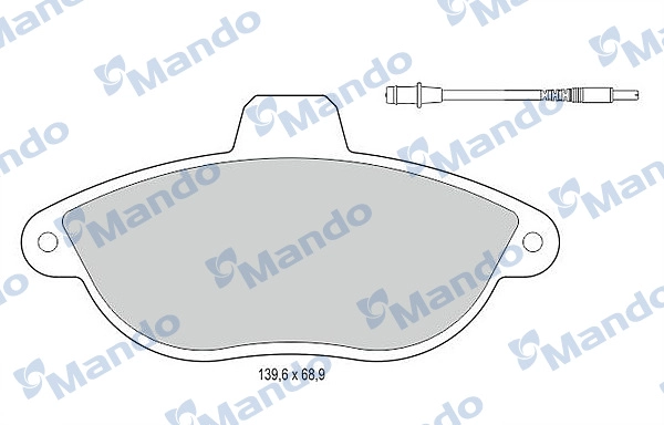 Комплект тормозных колодок дисковый тормоз MANDO MBF015472