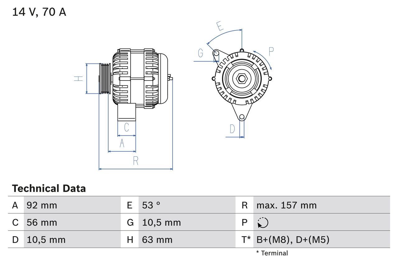 Генератор BOSCH 0 986 039 760