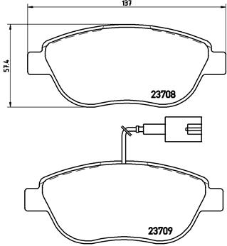 Комплект тормозных колодок дисковый тормоз prime line BREMBO P 23 137
