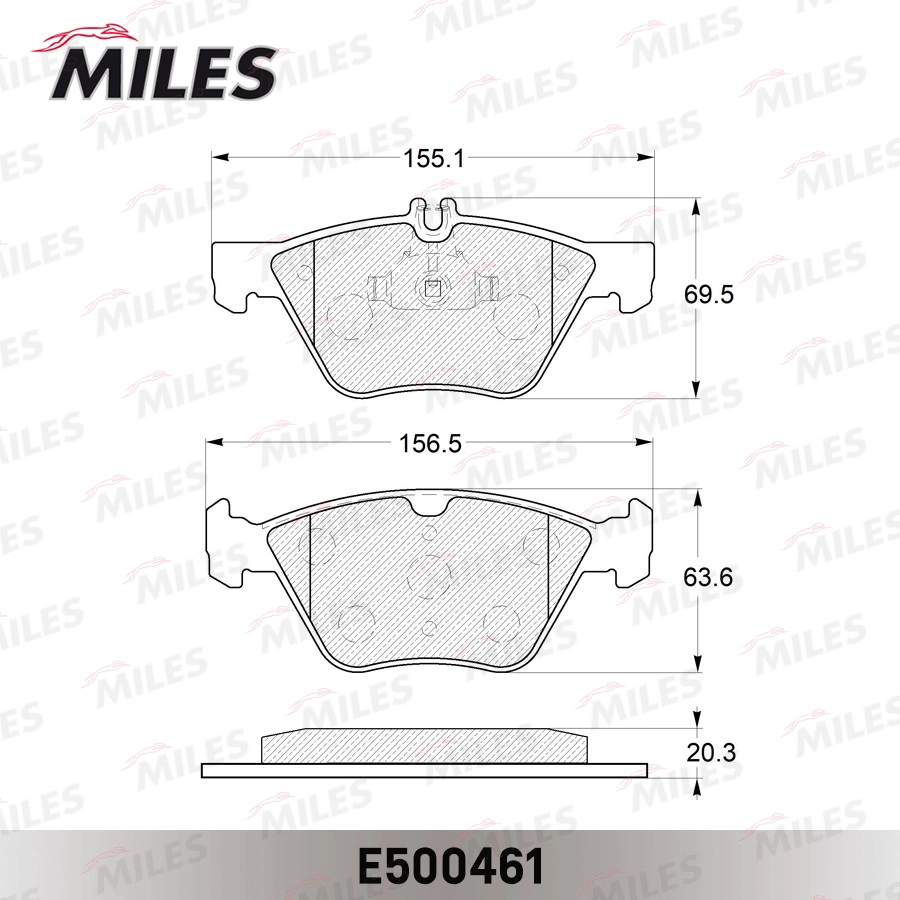 Комплект тормозных колодок дисковый тормоз MILES E500461