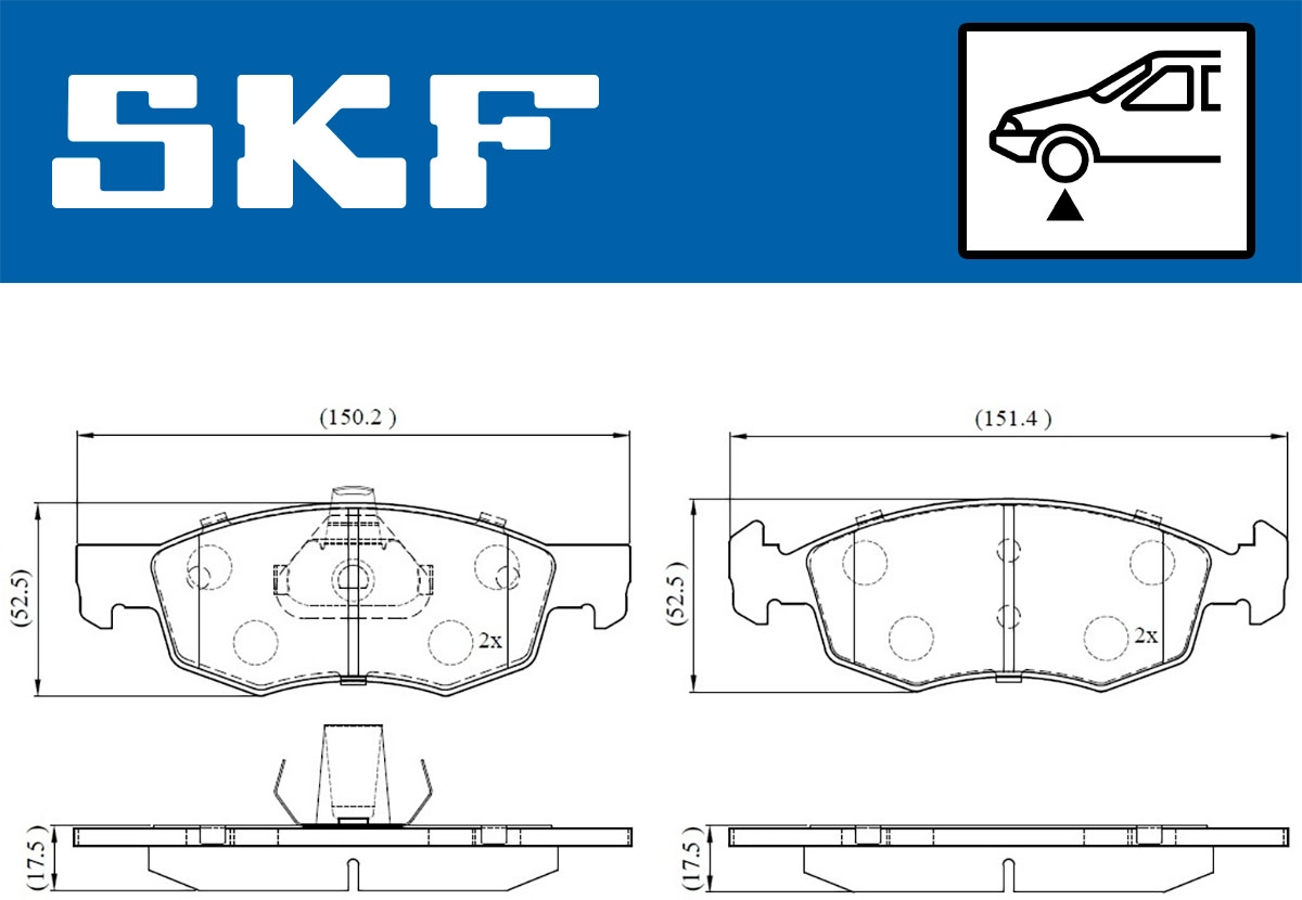 Комплект тормозных колодок дисковый тормоз SKF VKBP 80618
