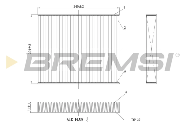 Фильтр воздух во внутренном пространстве BREMSI FC0449C
