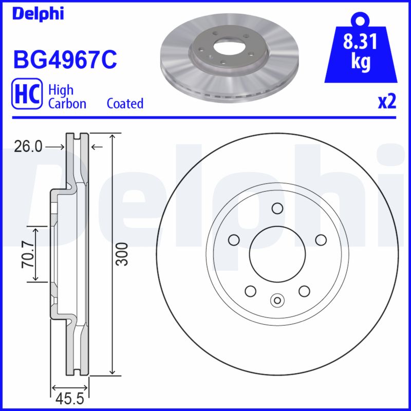 Тормозной диск DELPHI BG4967C