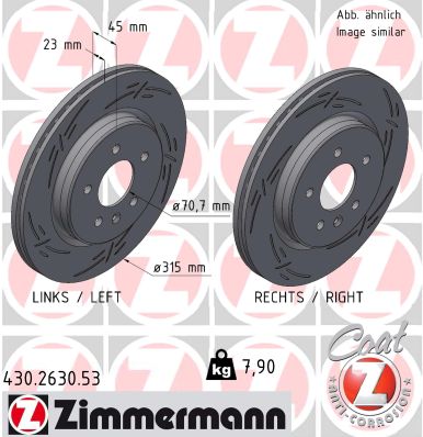 Тормозной диск black z ZIMMERMANN 430.2630.53